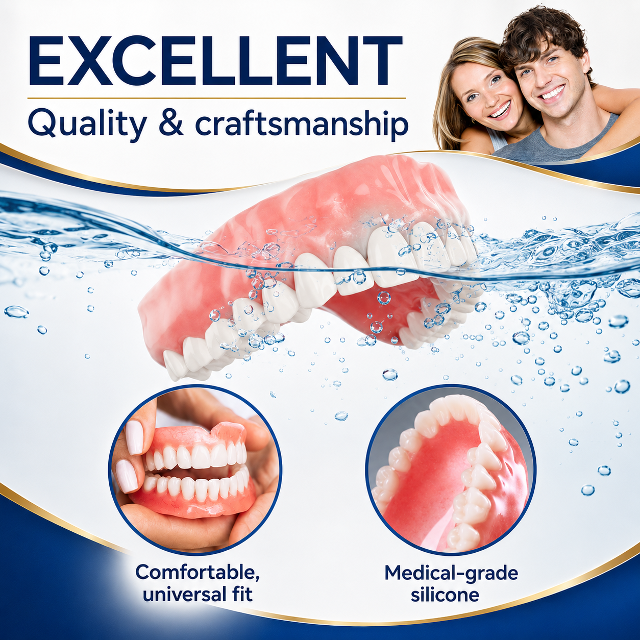Custom-Fit Instant Smile Dentures – Natural Looking Comfort Fit