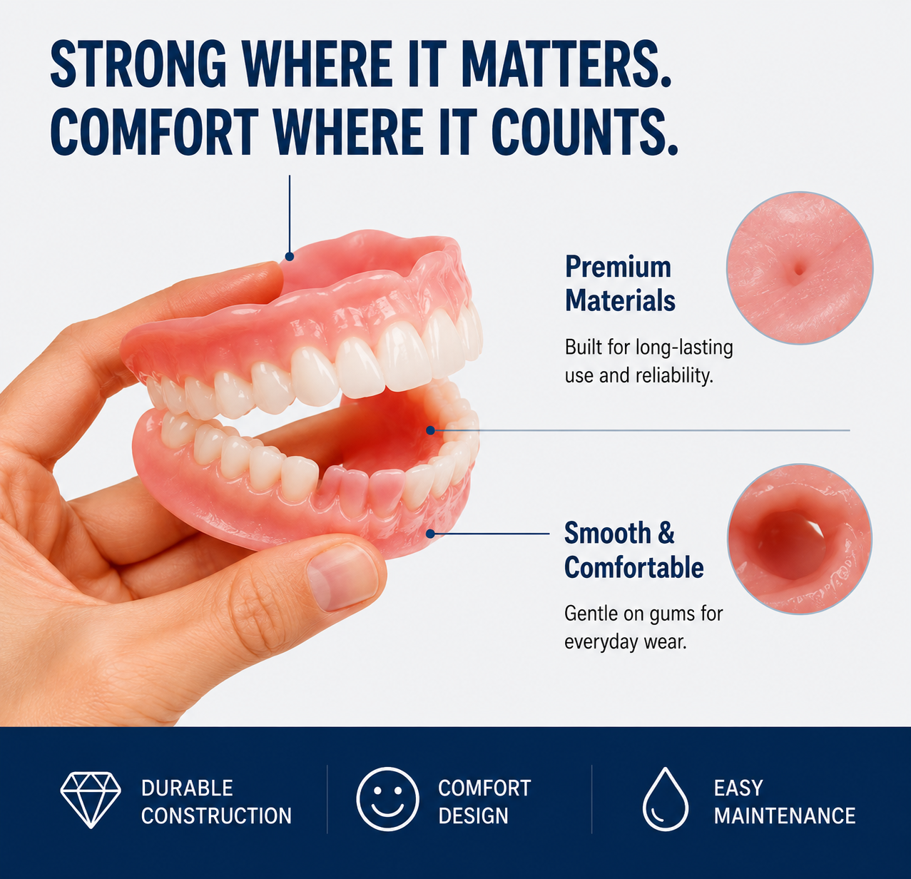 Custom-Fit Instant Smile Dentures – Natural Looking Comfort Fit