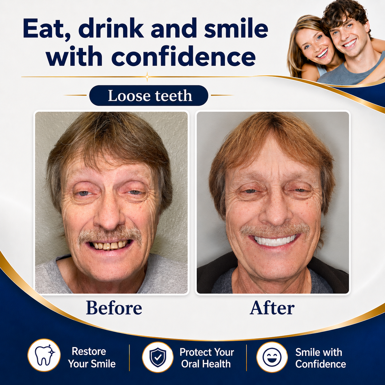 Custom-Fit Instant Smile Dentures – Natural Looking Comfort Fit